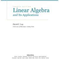 Manual Solution for Linear Algebra and Its Applications, 4th Edition 4th by David C. Lay