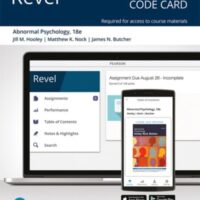 Full Download Manual Solution for Abnormal Psychology -- Revel Access Code 18 by Jill Hooley, Matthew Nock, James Butcher